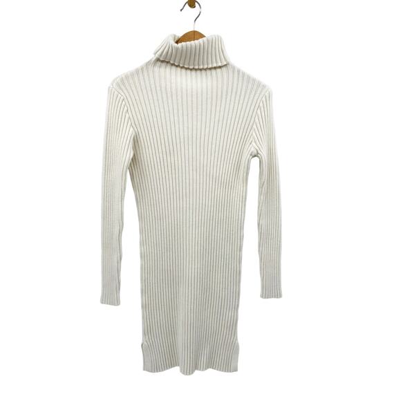 Princess Polly Size L/XL White Turtleneck Sweater Dress - Picture 1 of 4